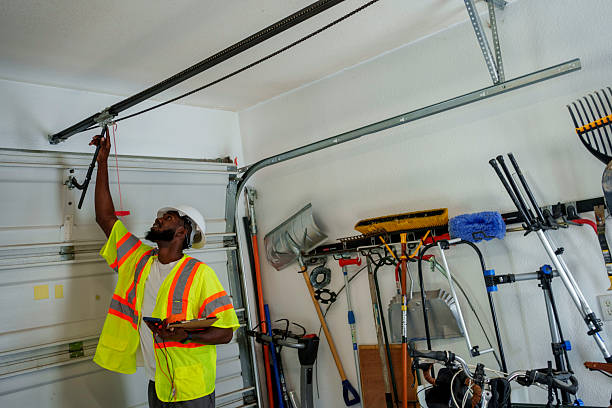 Professional Garage Door Panel Replacement technician working in Sauk Rapids, MN